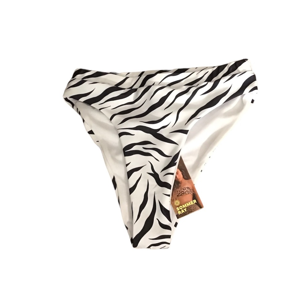 Sommer ray bikini black and white bottoms size media nwt